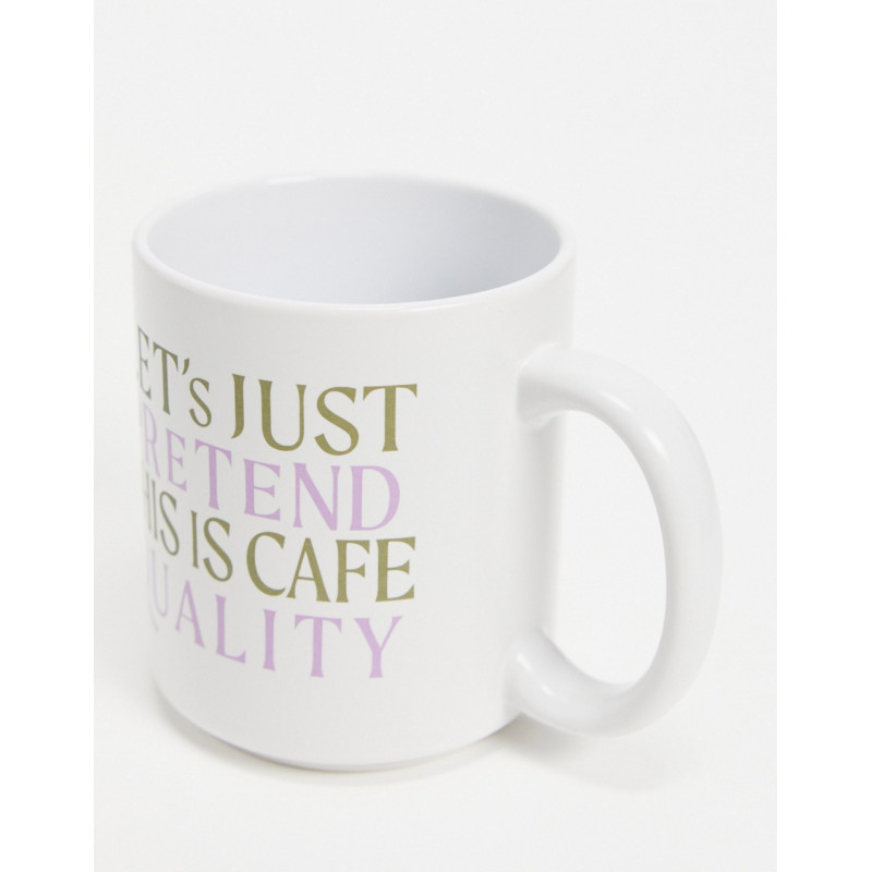 Typo mug with slogan 'let's...
