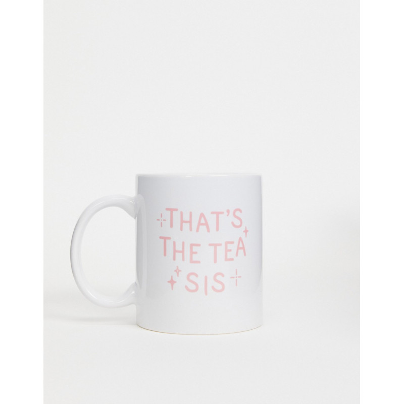 Typo slogan mug with pink...