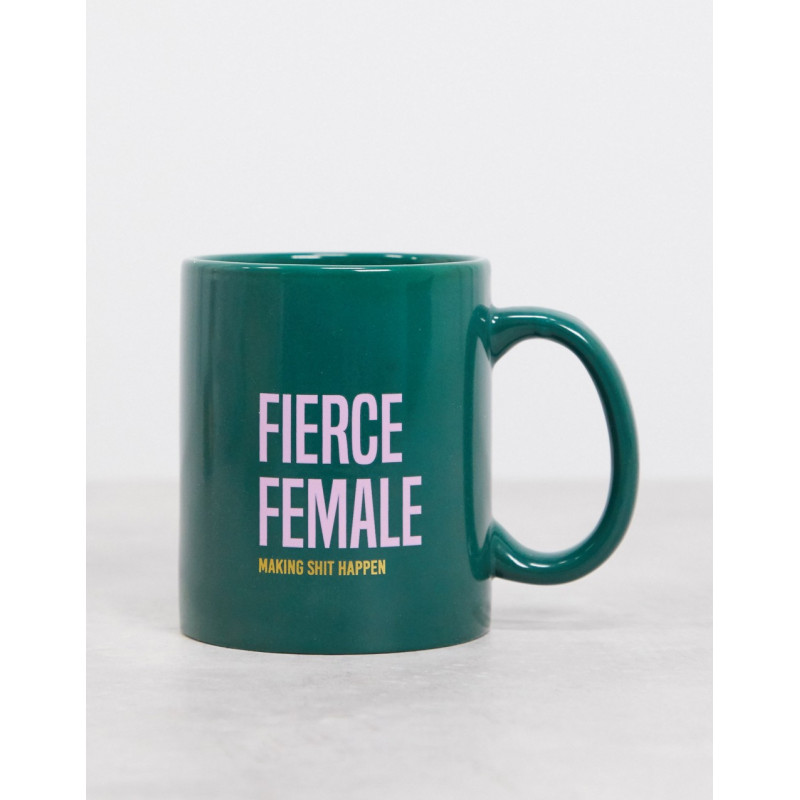 Typo mug with fierce female...