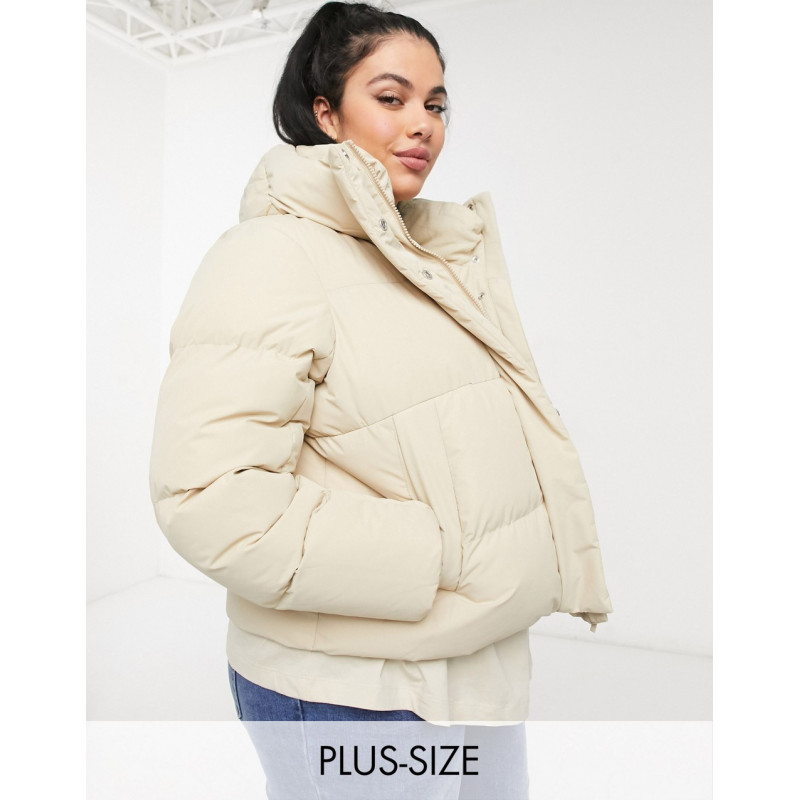 Simply Be padded coat in beige