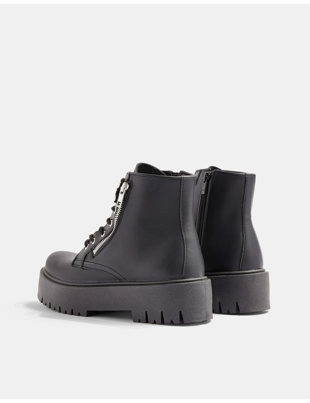Topshop zip chunky boots in...