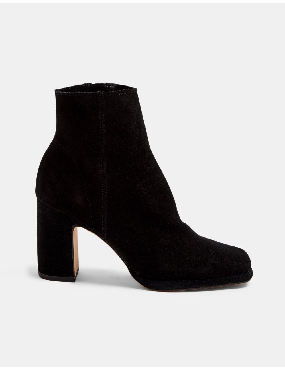 Topshop suede boots in black