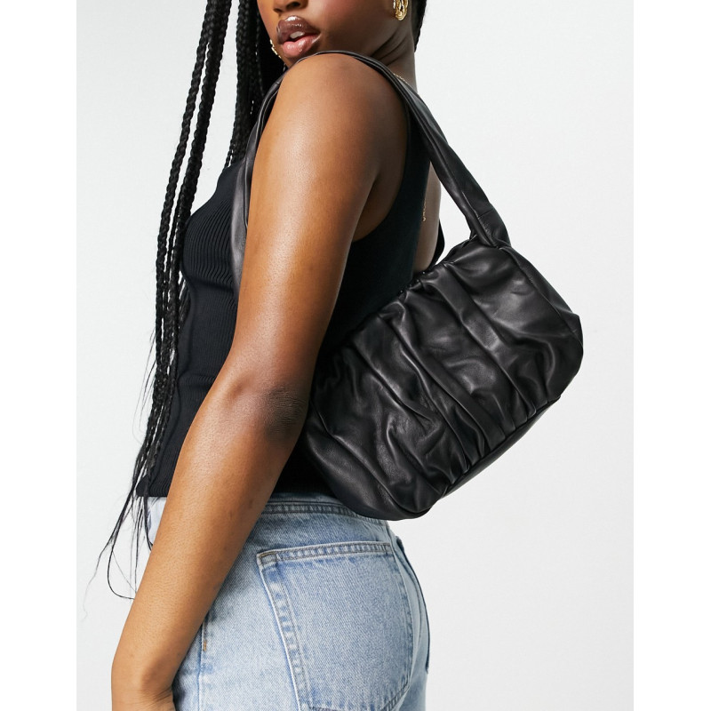 ASOS DESIGN leather ruched...