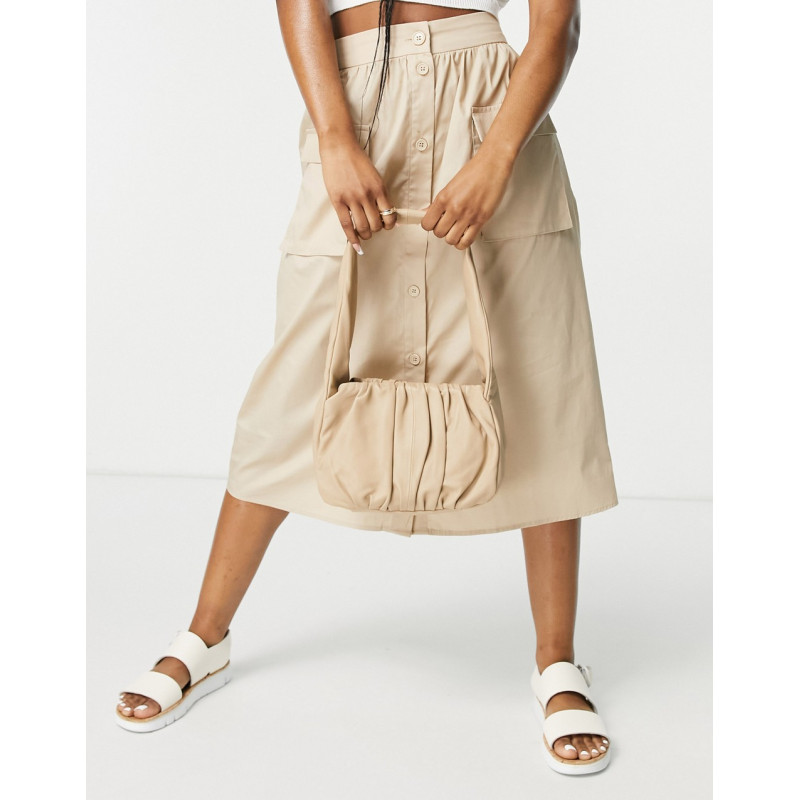ASOS DESIGN leather ruched...