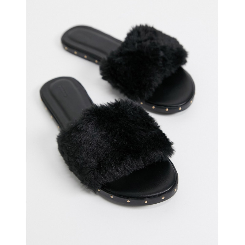 Pimkie fur sandal in black