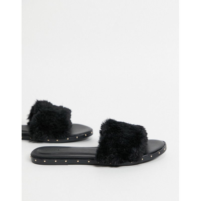 Pimkie fur sandal in black