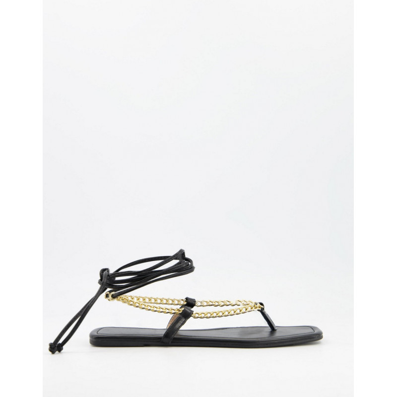 Glamorous flat sandals with...