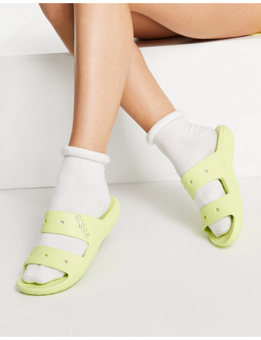 Crocs classic flat sandals...