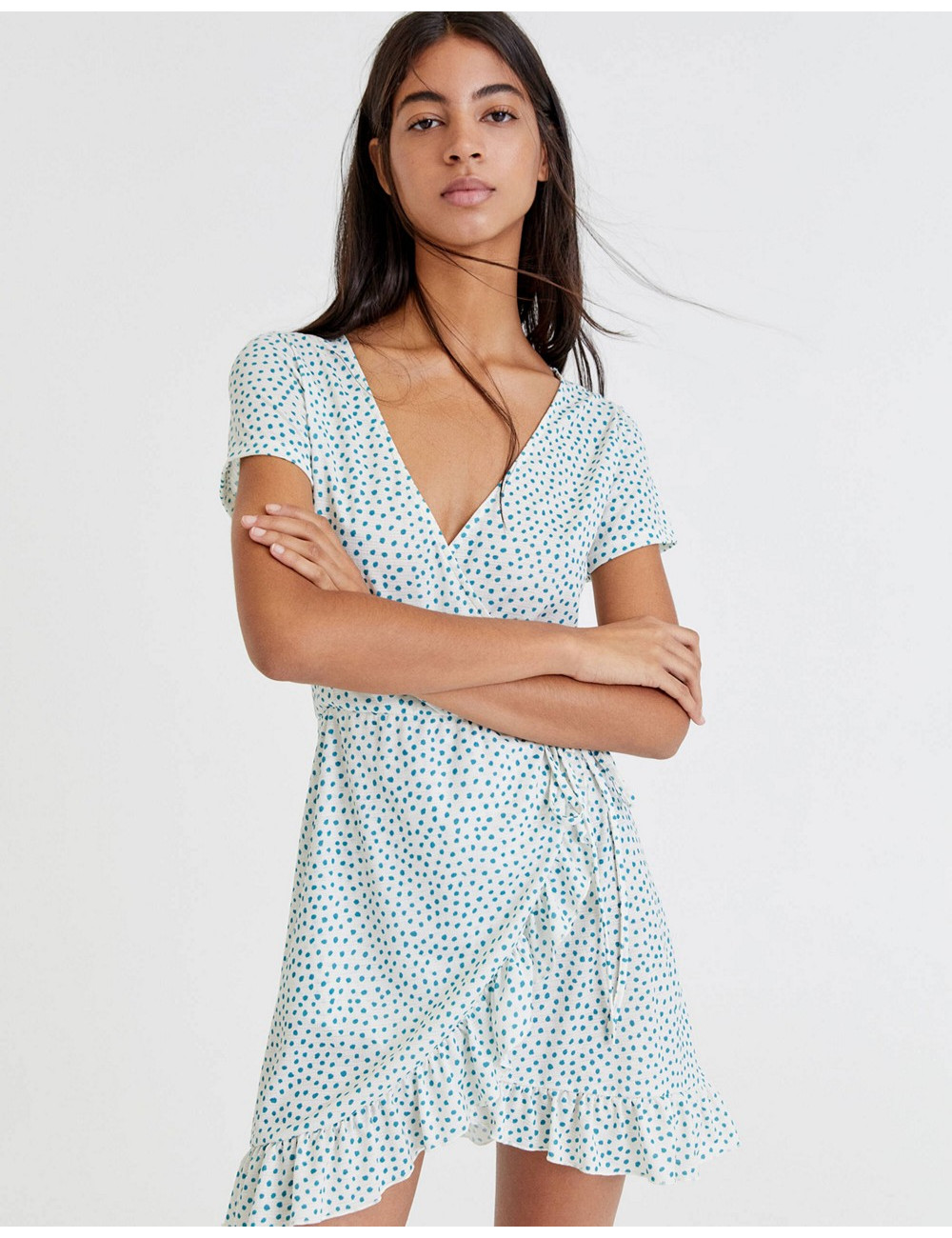 Pull&Bear wrap dress with...