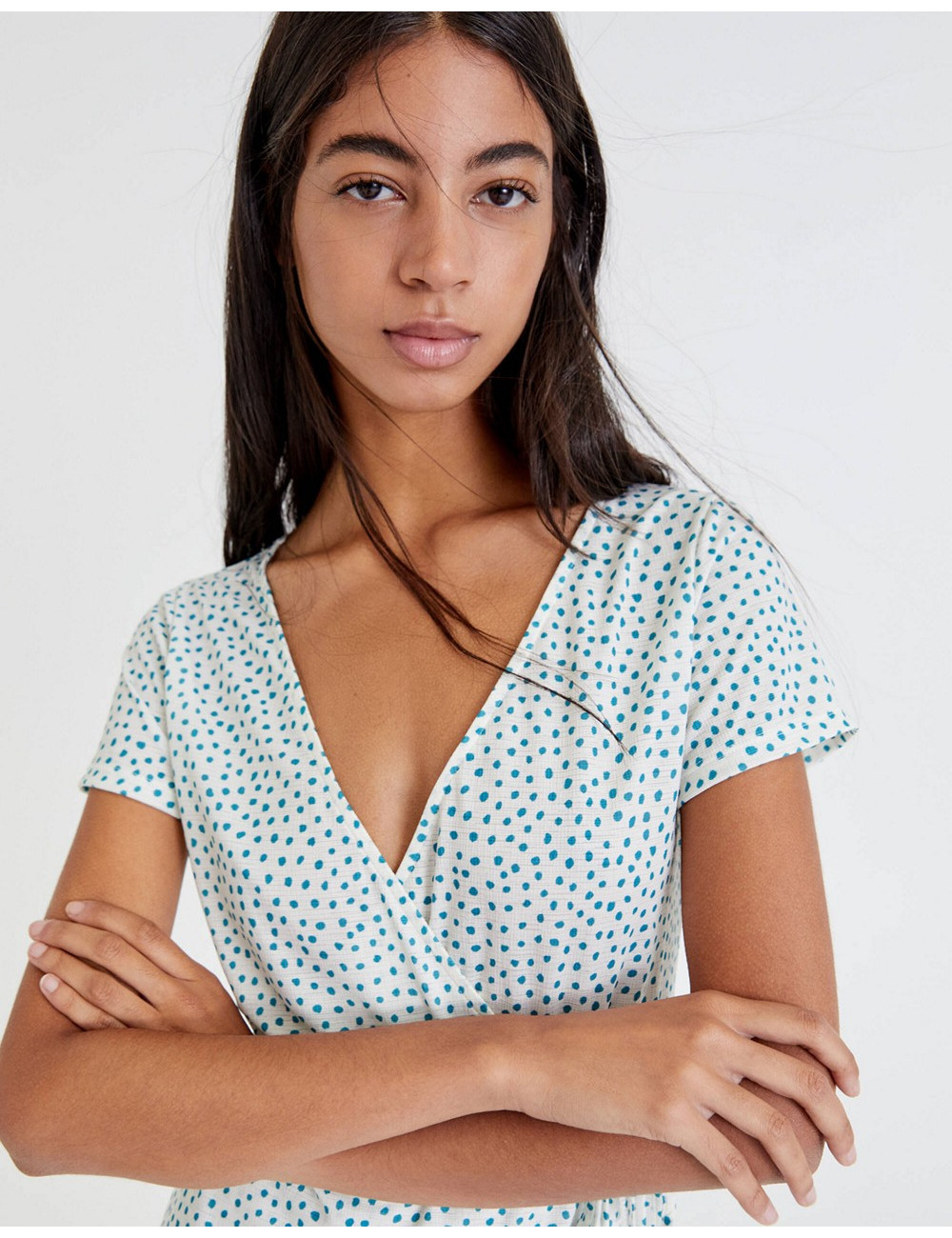 Pull&Bear wrap dress with...