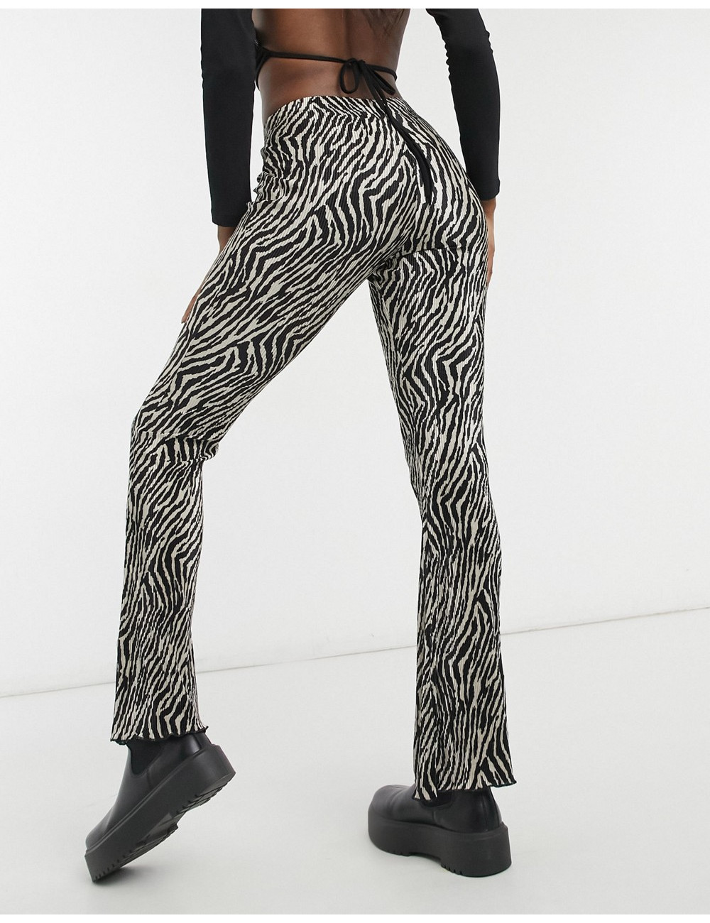 Topshop plisse trousers in...