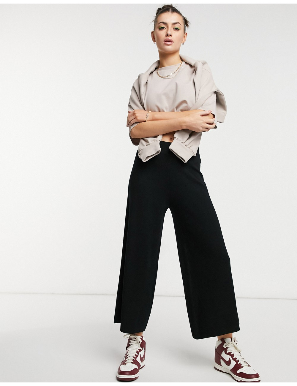 Aligne knitted culottes in...