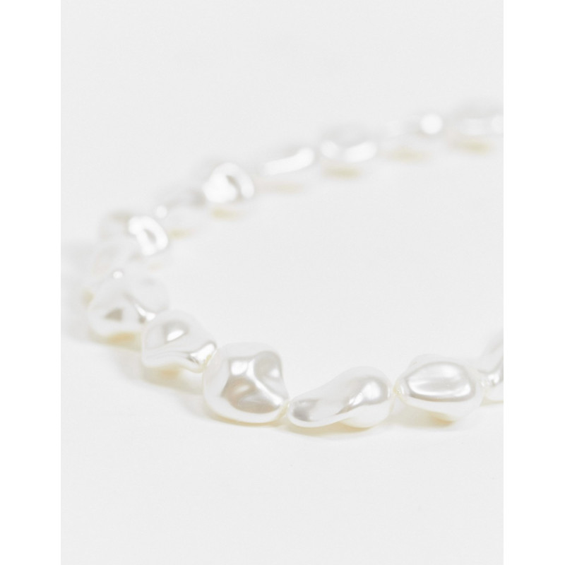Pieces pearl necklace in cream