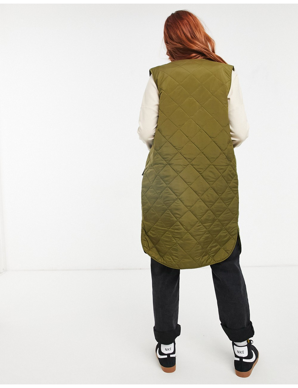 JDY quilted longline gilet...