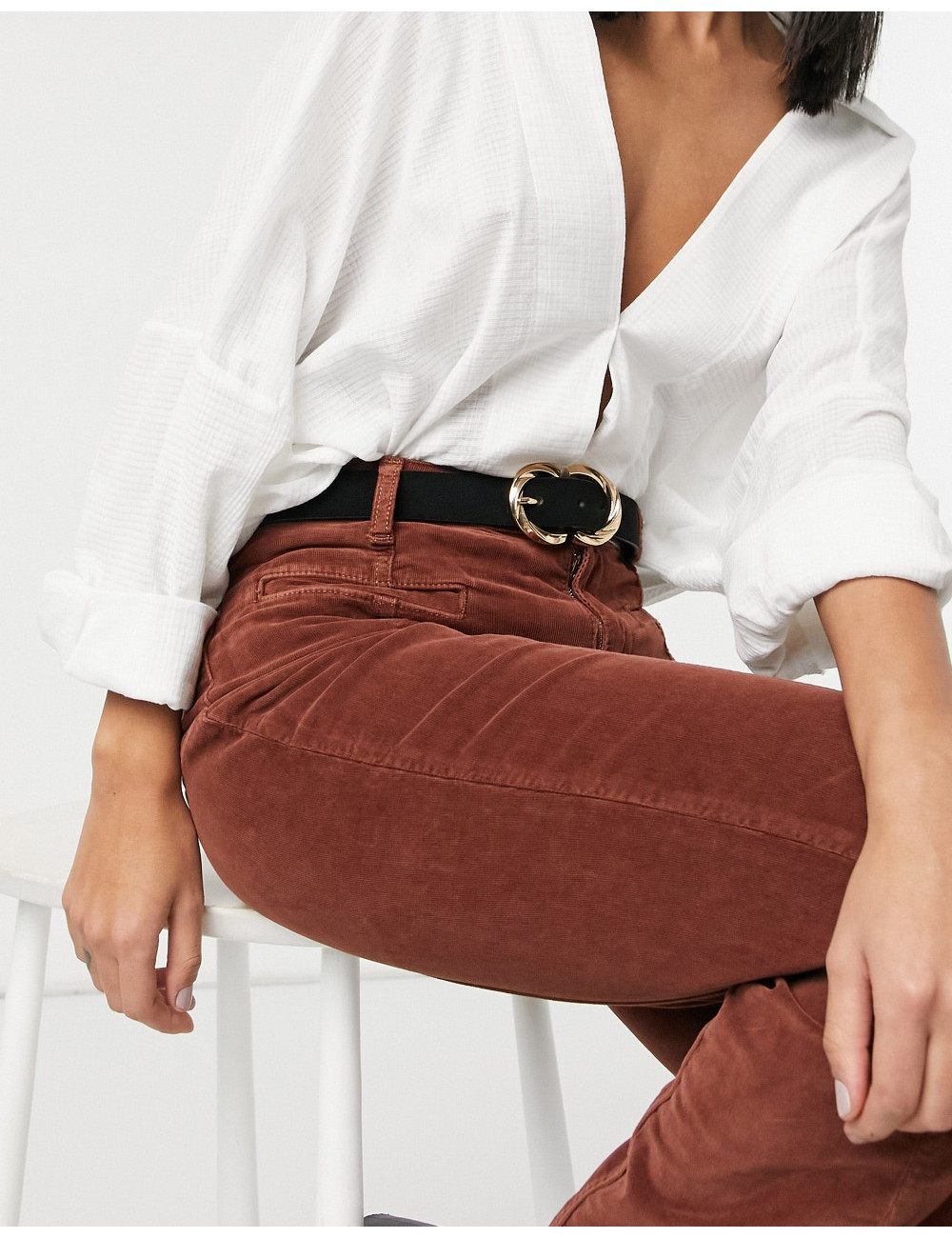 Pieces suede belt with...
