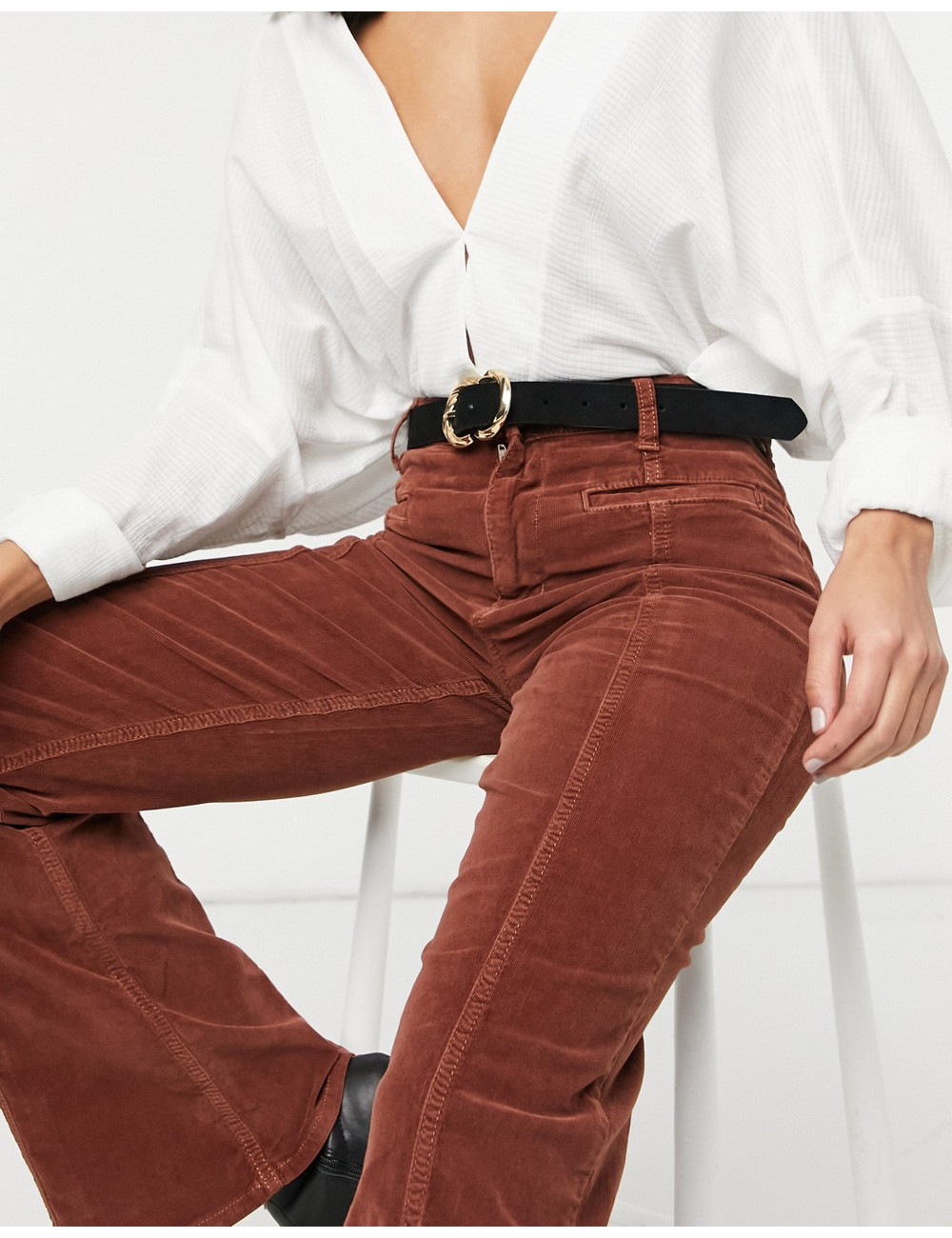 Pieces suede belt with...