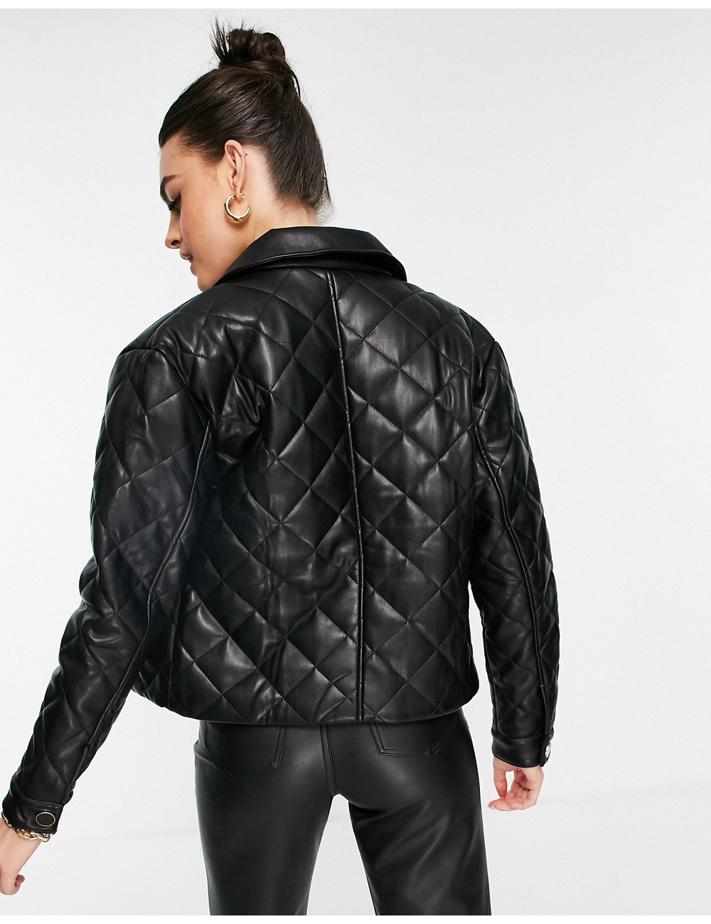 Mango quilted faux leather...