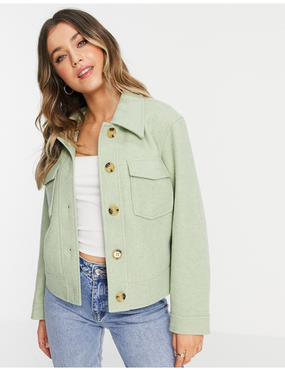 Pieces boxy jacket with...