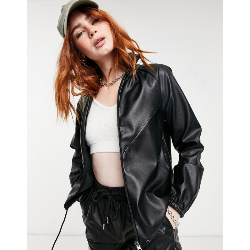 Pieces leather look bomber...