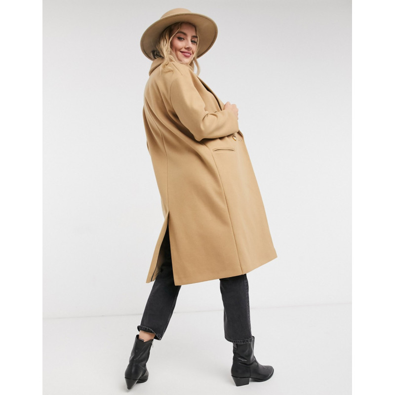 Topshop tailored coat in camel