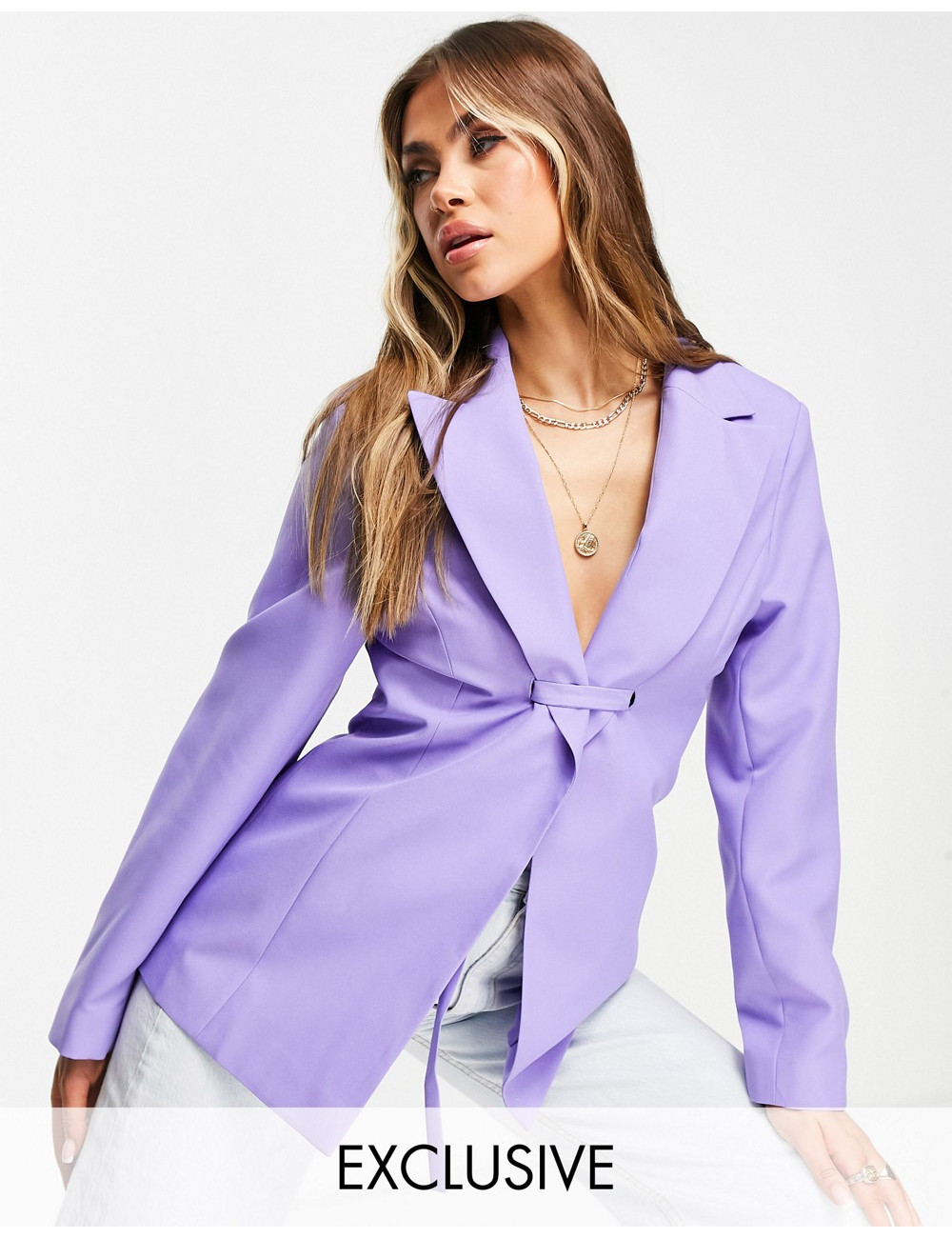 ASYOU slimline blazer in lilac