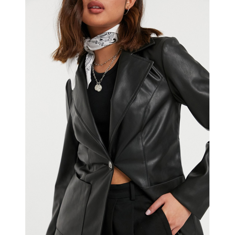 Topshop faux leather blazer...