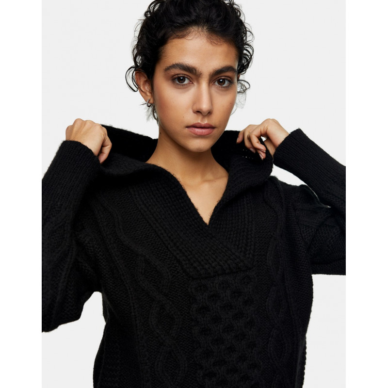 Topshop cable knit hoodie...