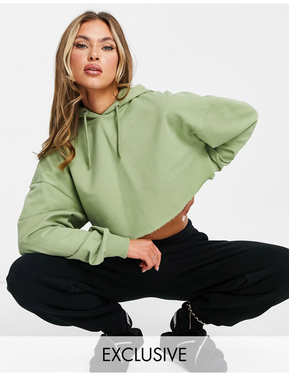ASYOU cropped hoodie in green
