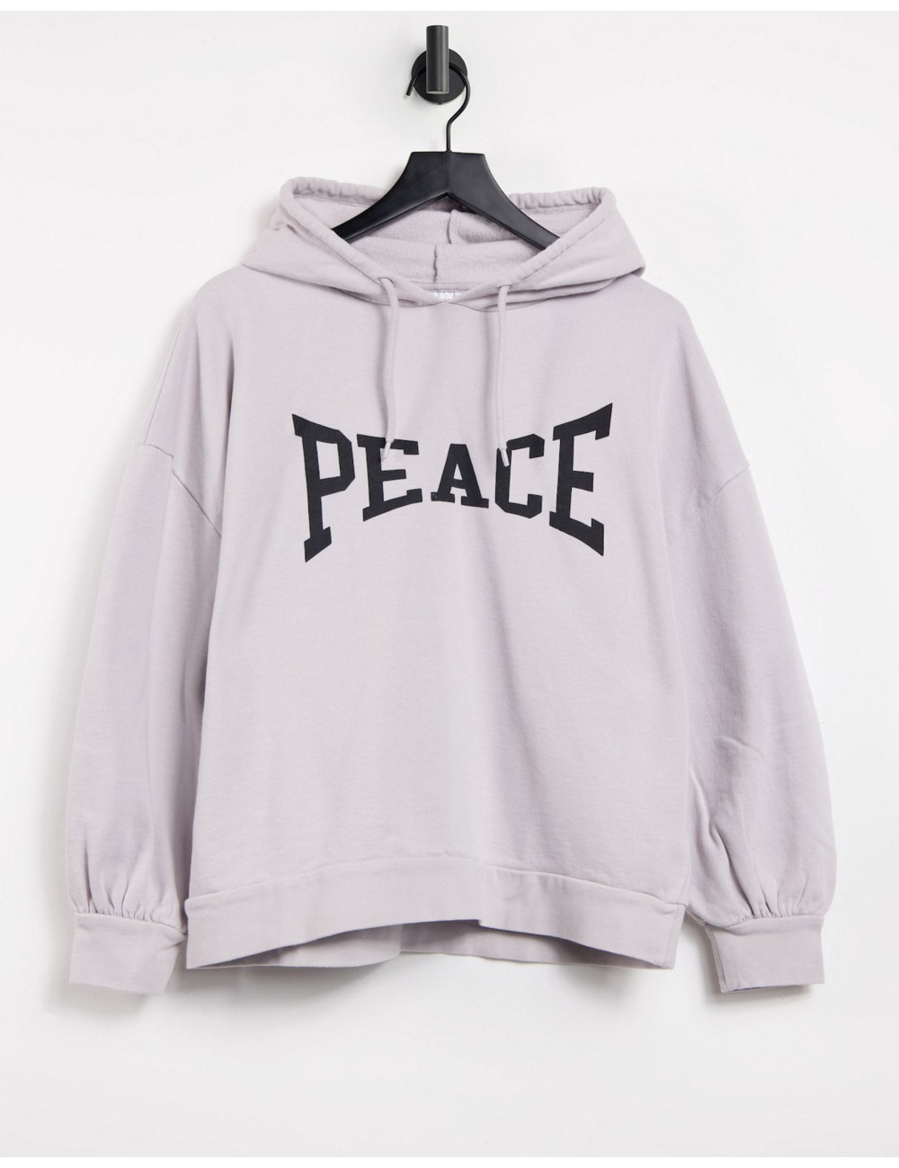 Topshop 'Peace' hoodie in grey