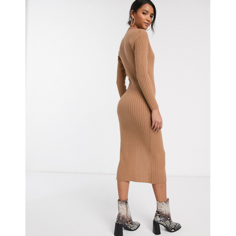 ASOS DESIGN knit rib midi...