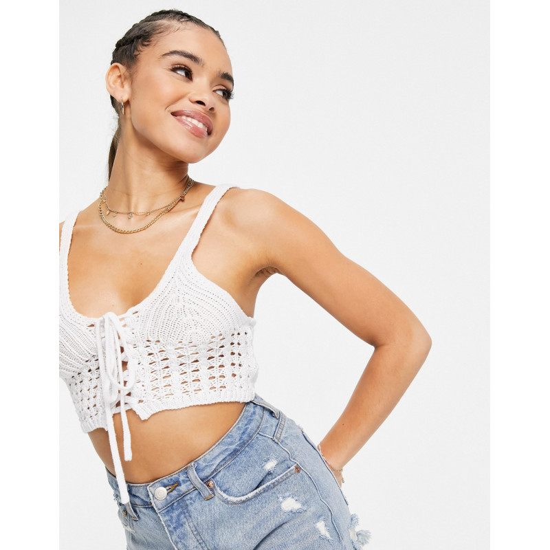 Missguided crochet lace up...