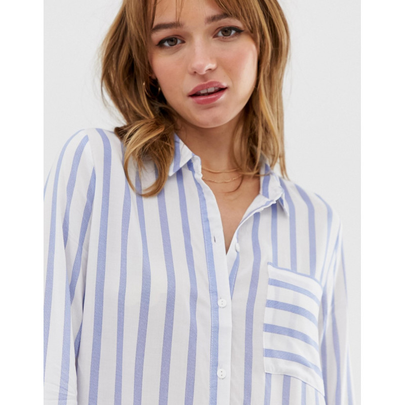 Only stripe shirt with pocket