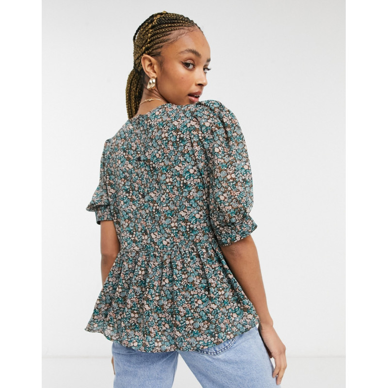 Only smock top in floral print