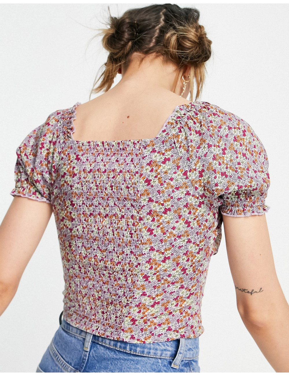 Pimkie puff sleeve floral...