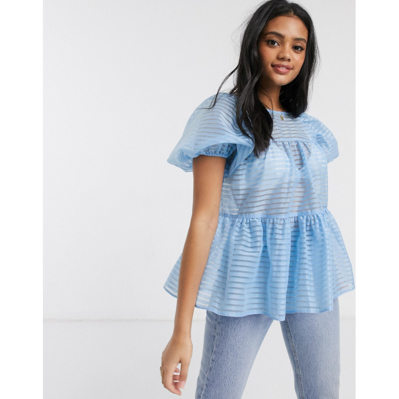 ASOS DESIGN stripe organza...