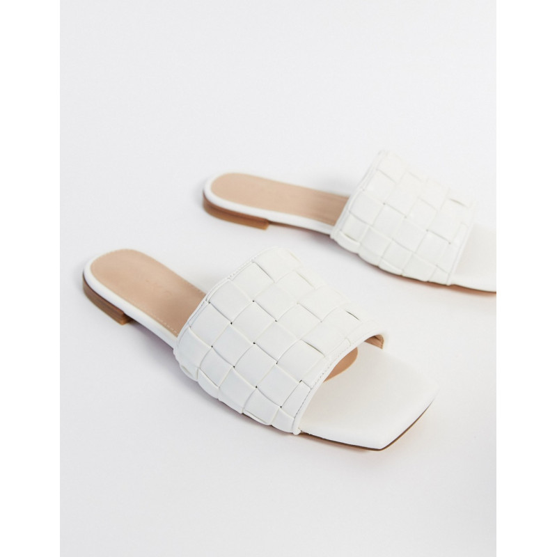 NA-KD braided flats in white