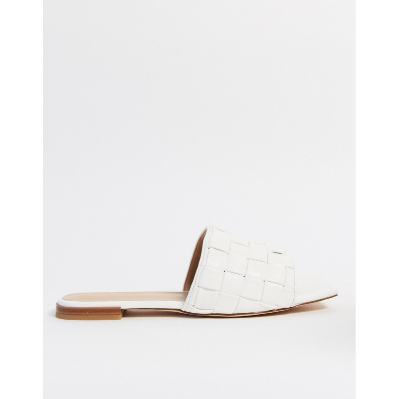 NA-KD braided flats in white