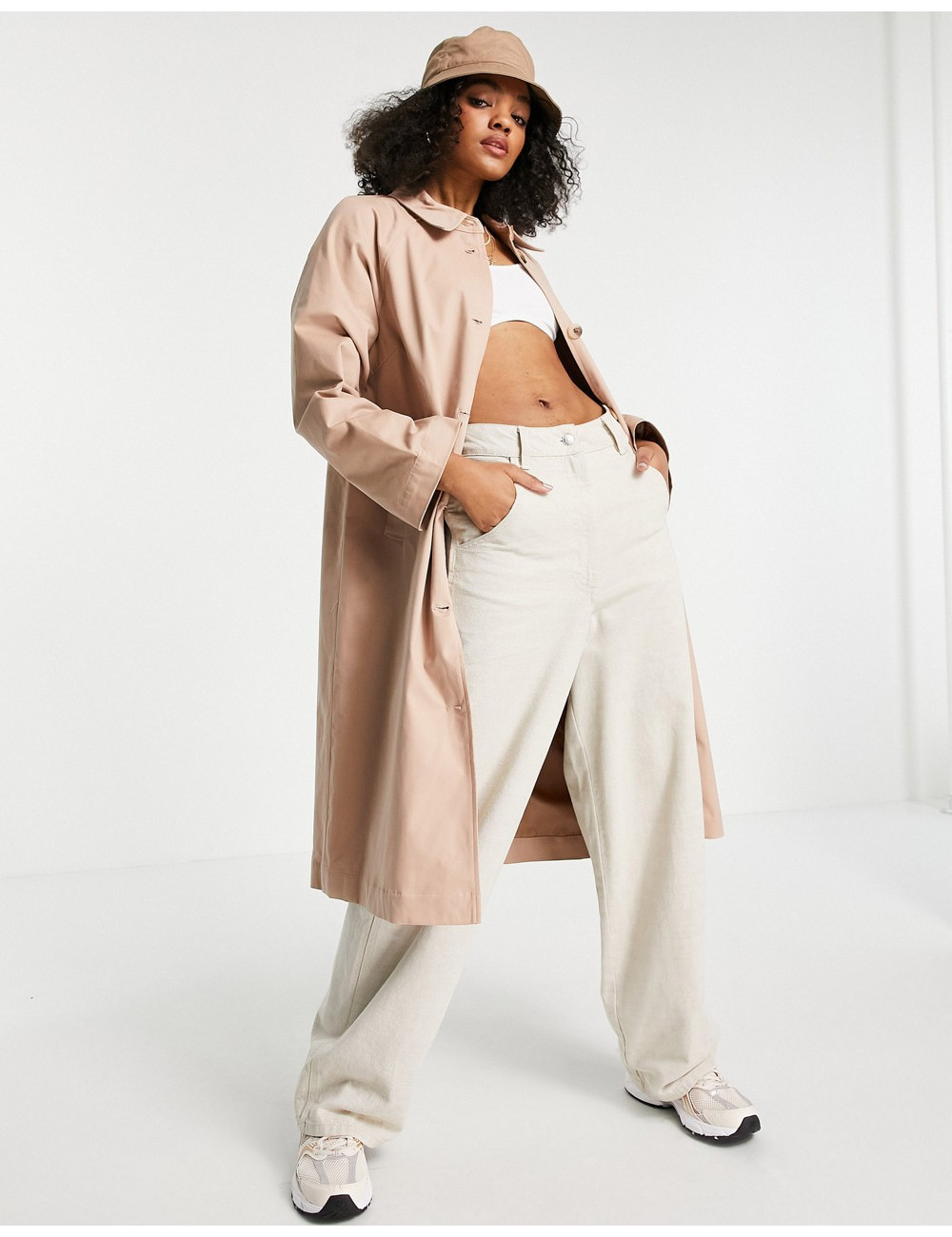 Pieces trench coat with...