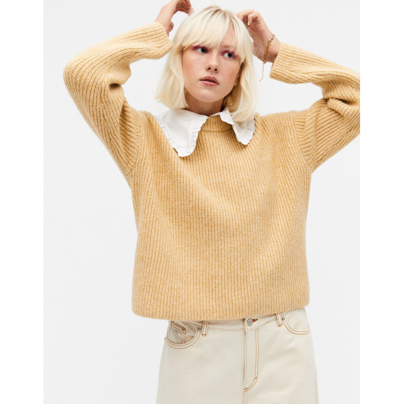Monki Moa knit jumper in beige