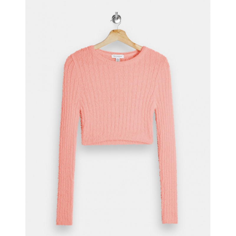 Topshop fluffy ribbed crop...