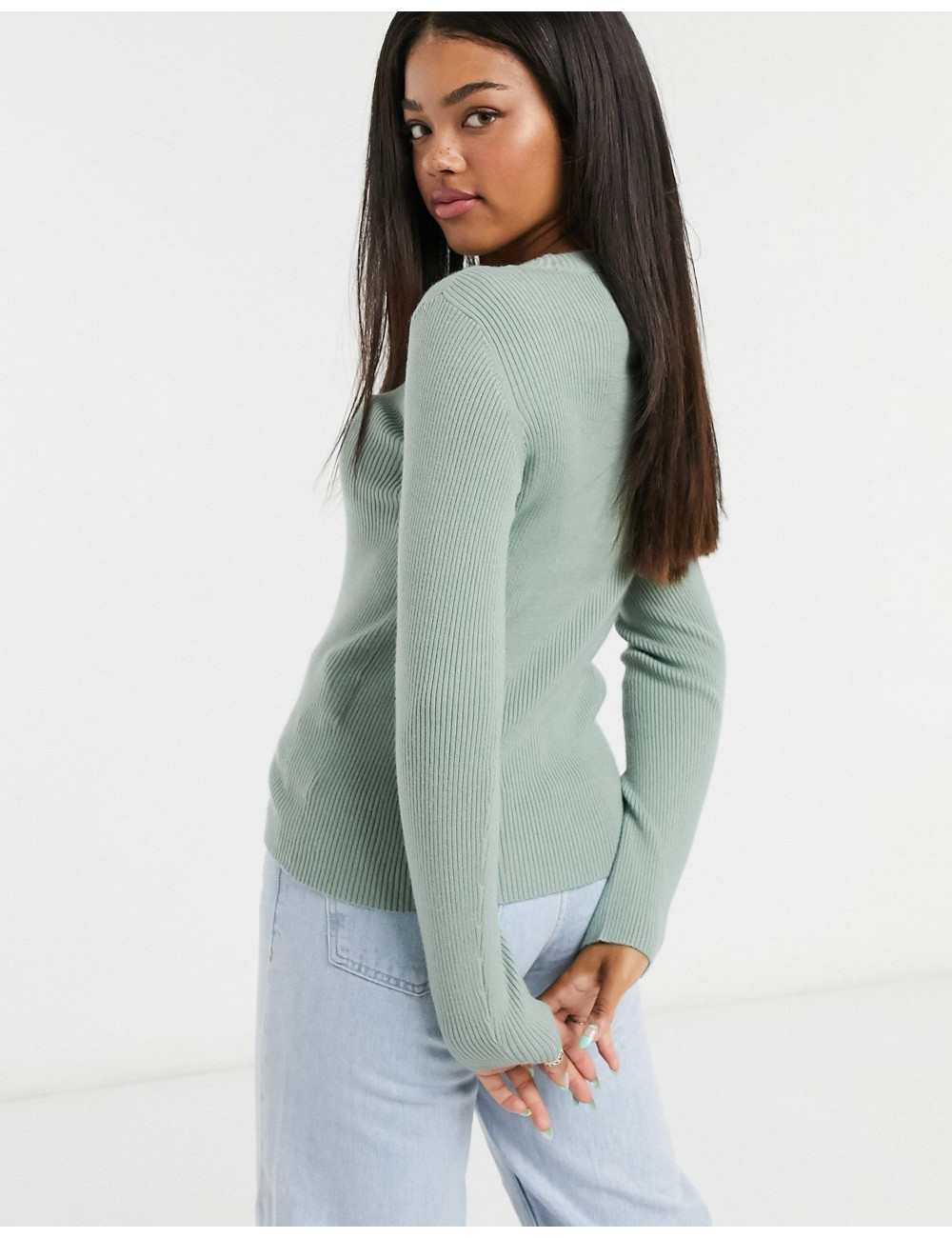 Pieces ribbed jumper in...