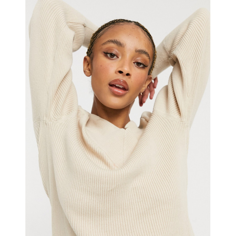 Object ribbed jumper with v...