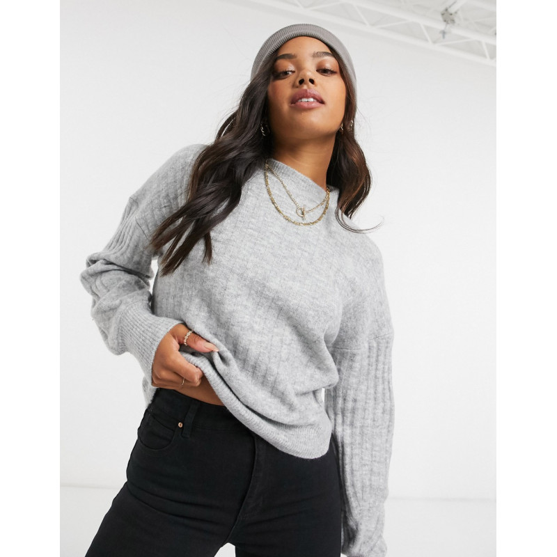Cotton:On ribbed crew neck...