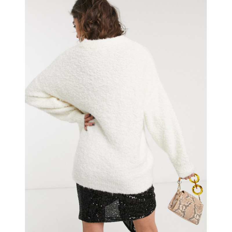 Topshop boucle jumper in ivory