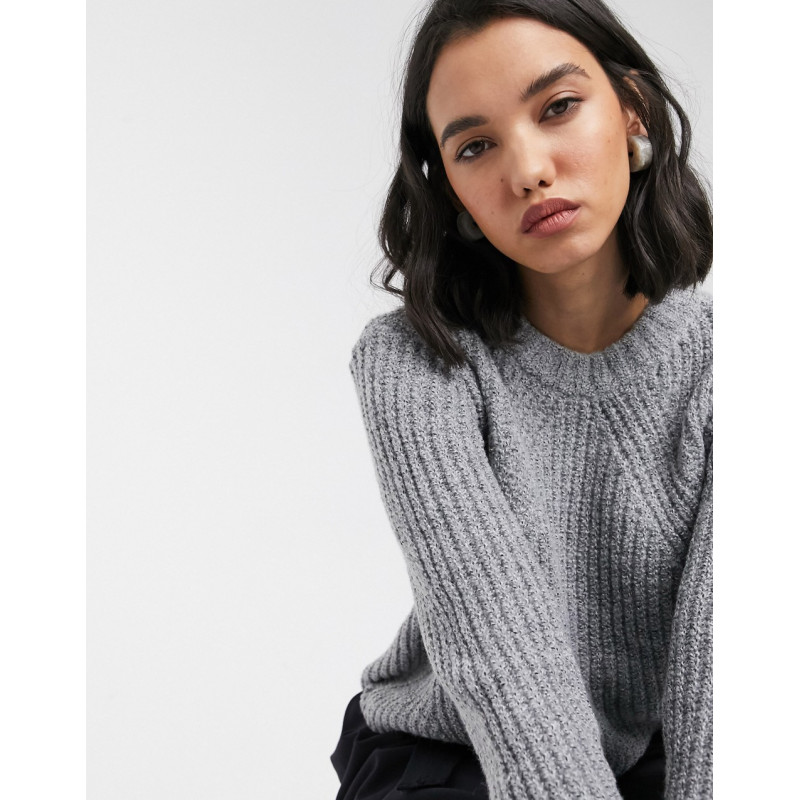 Only ribbed jumper in grey