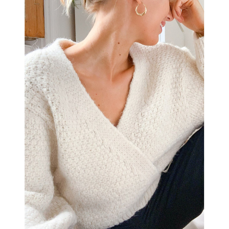 Topshop knitted wrap jumper...