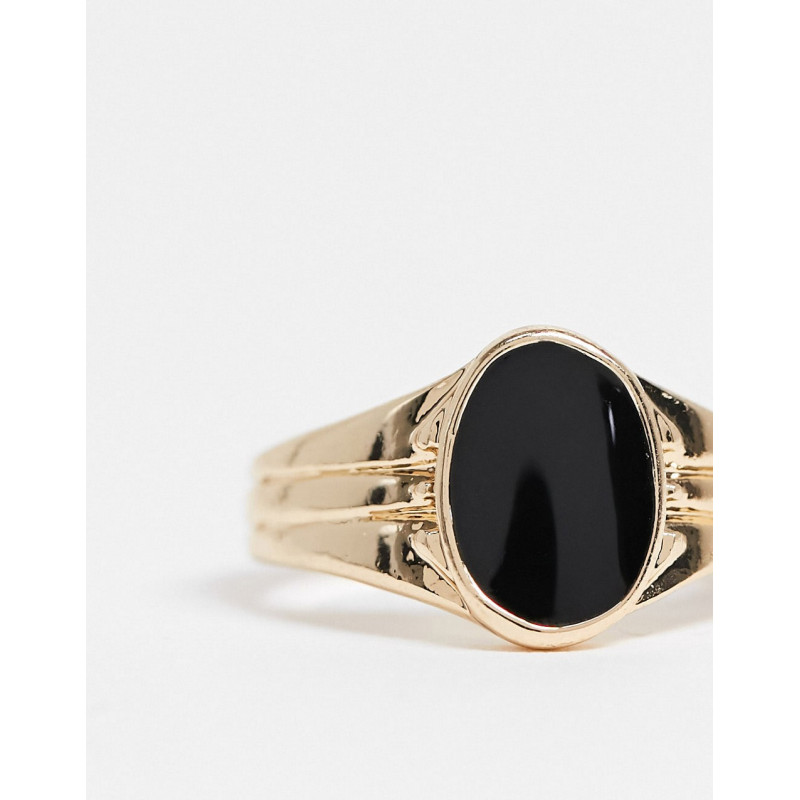 ASOS DESIGN ring with black...