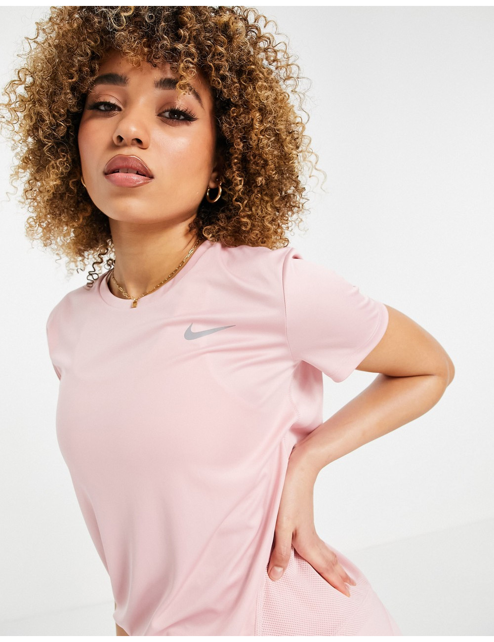 Nike Running Miler top in pink