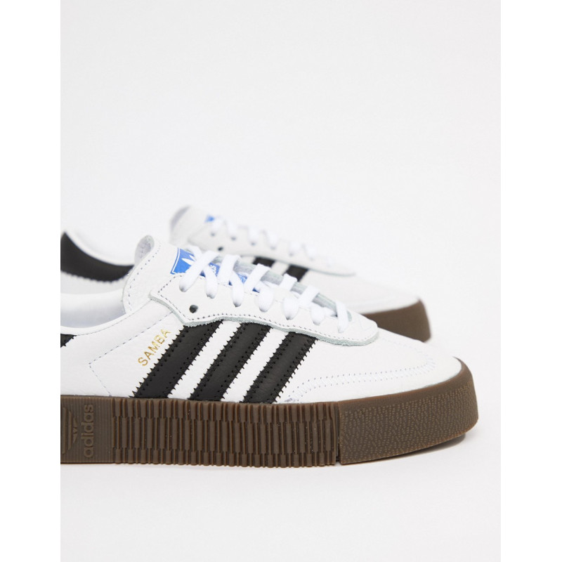 adidas Originals Samba Rose trainers In White With Dark Gum Sole