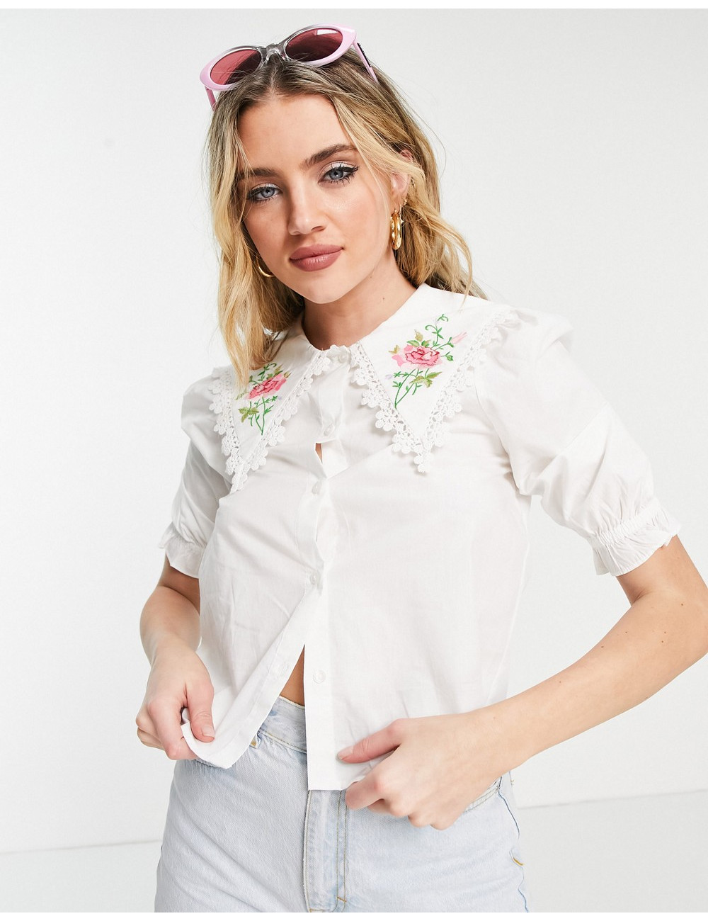 Monki Rosa blouse with...